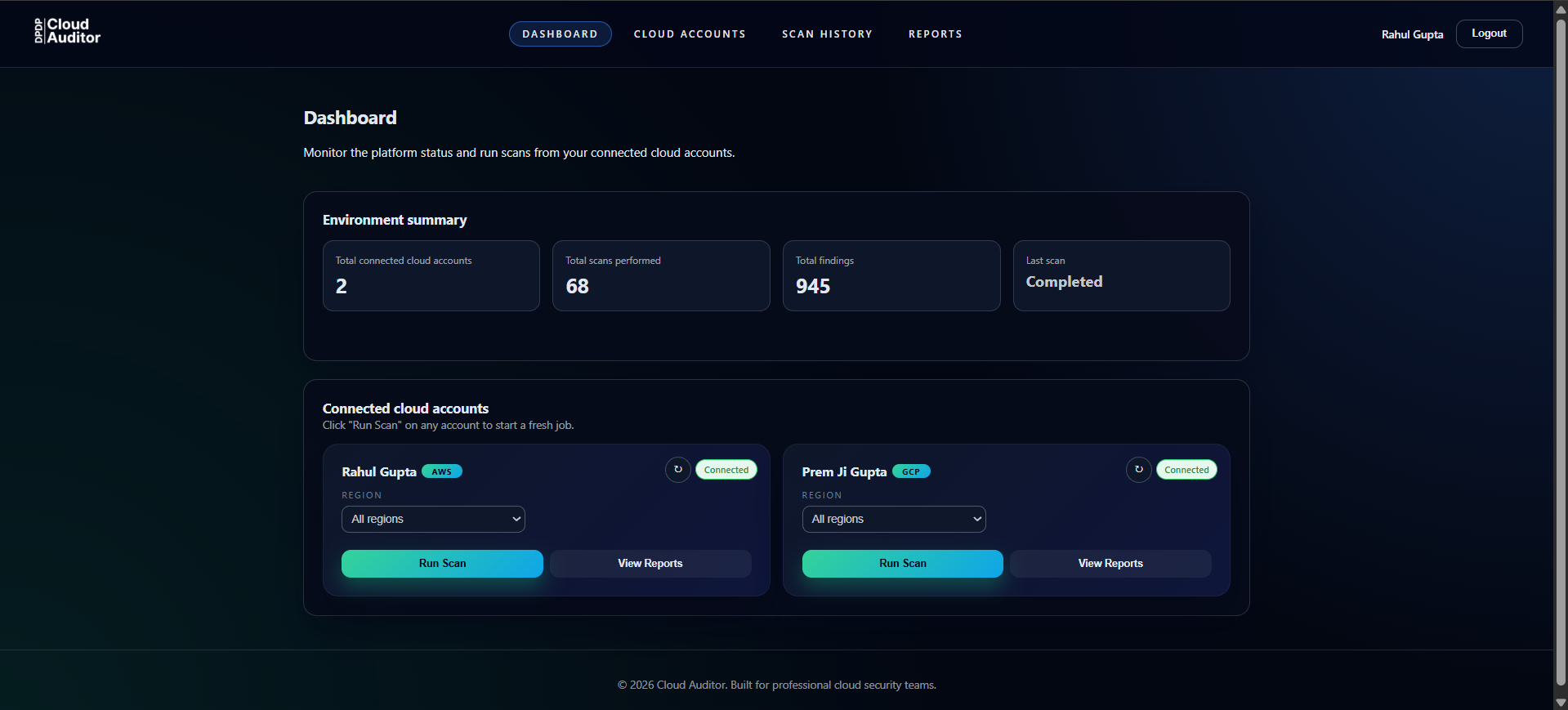 DPDP Cloud Auditor Dashboard